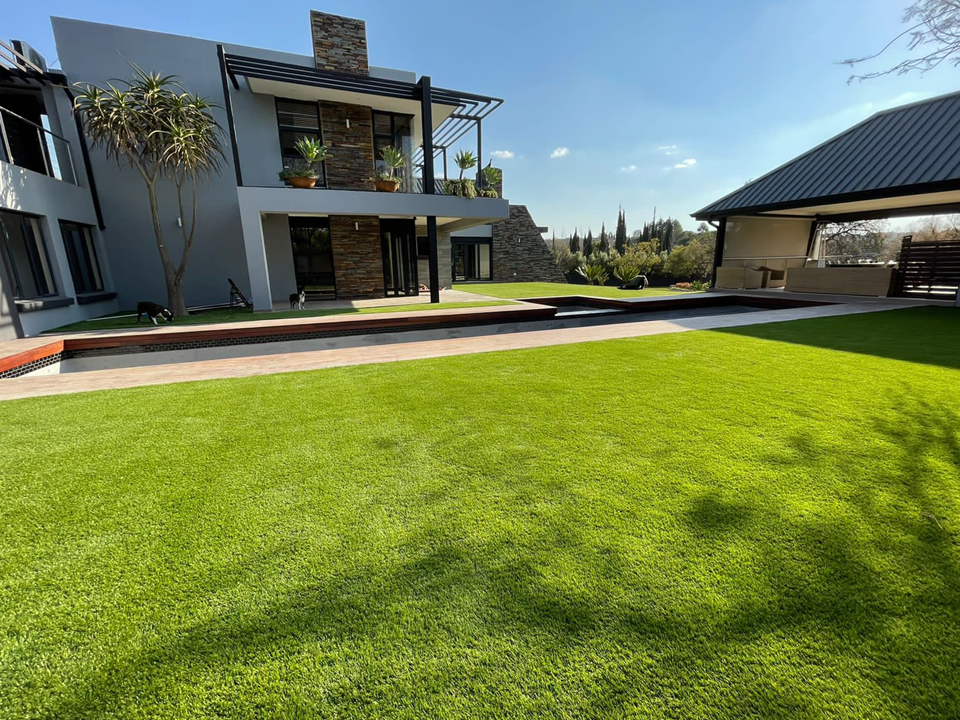 artificial grass modern house