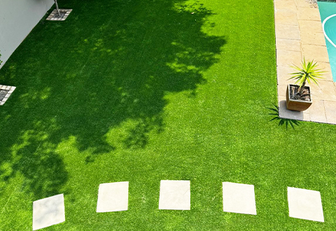 easigrass jhb north artificial grass installation with stepping stones