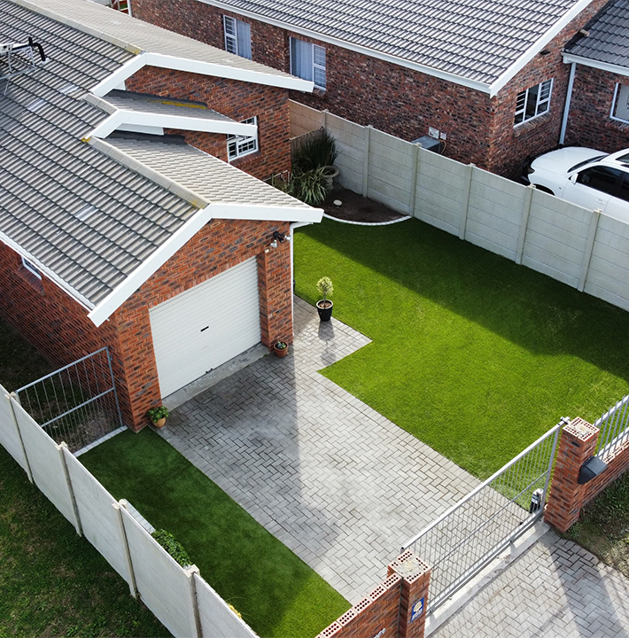 artificial grass garden driveway